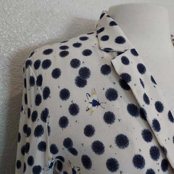 Anna Glover X H&M White Moth Polka Print Blazer Size 2 - Picture 7 of 10